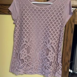 Overlay lace tee shirt